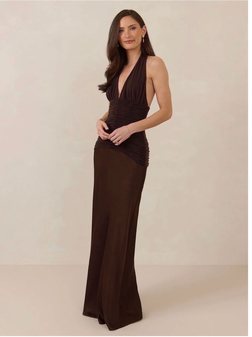 Park & Fifth Monroe dress - espresso satin